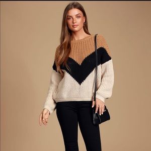 Black & Tan Chevron Sweater